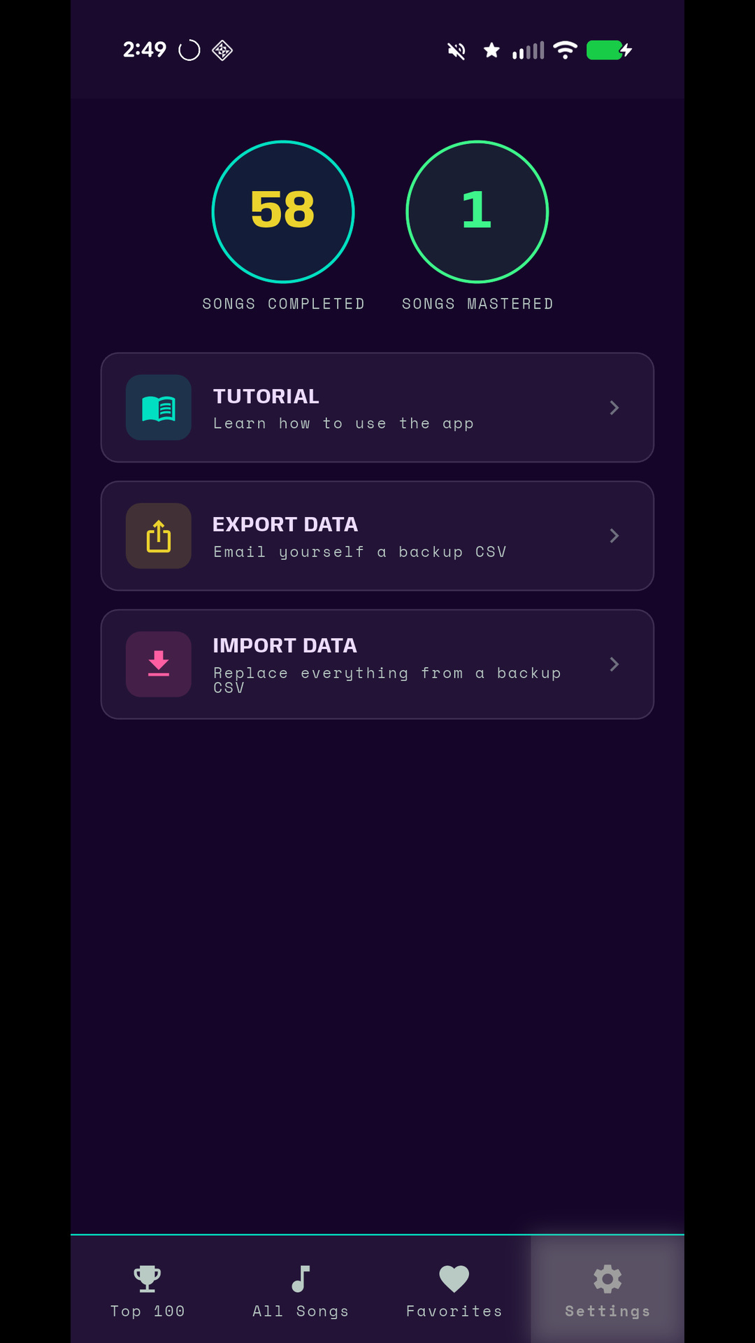 Progress stats